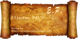 Elischer Pál névjegykártya